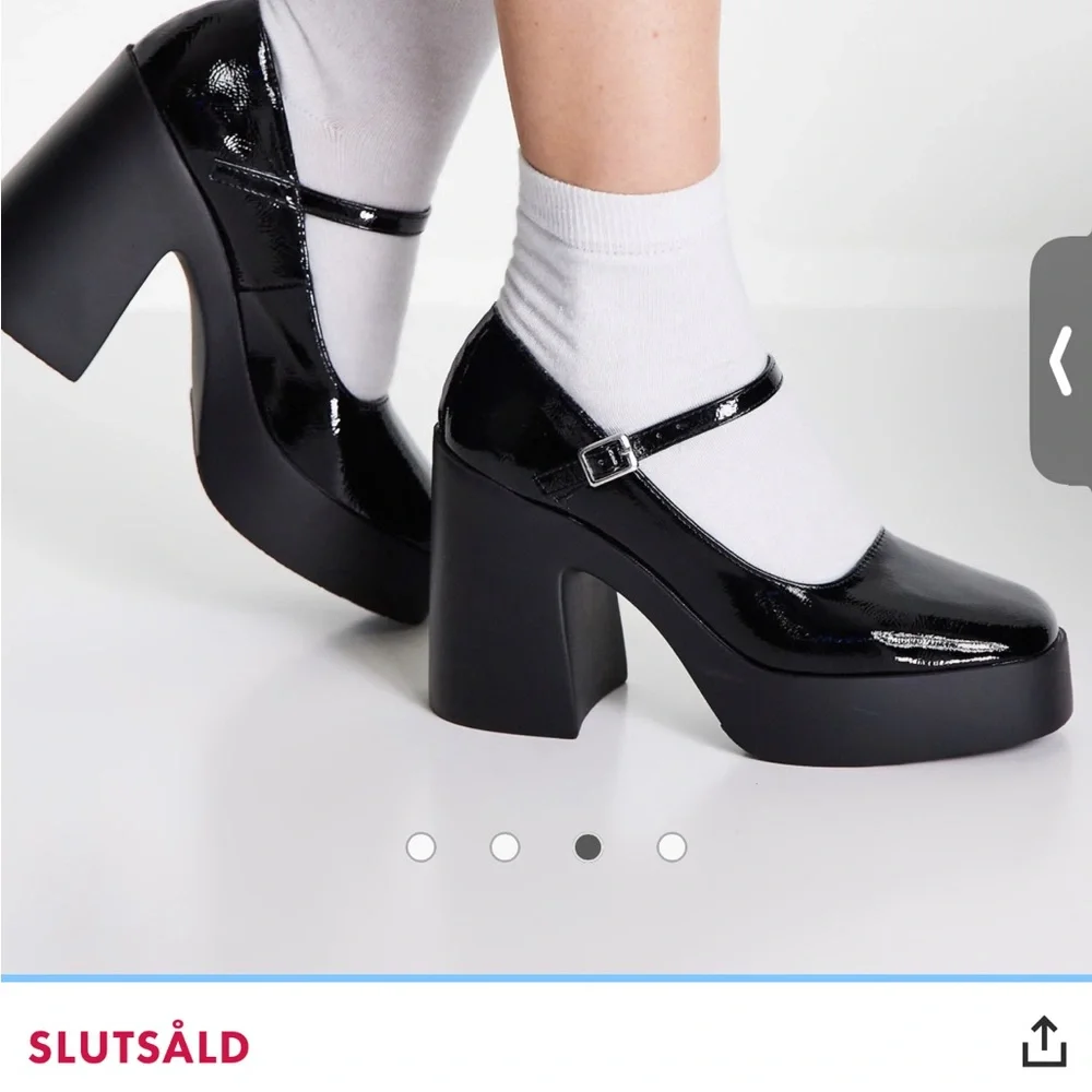 ASOS Shiny Black Platform Mary Jane Shoes - Picture 7 of 9